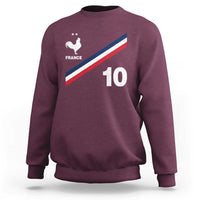 France Football Coq Sweatshirt French Flag Stripes Number 10 Athletic Soccer National Pride