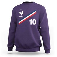 France Football Coq Sweatshirt French Flag Stripes Number 10 Athletic Soccer National Pride