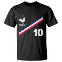 France Football Coq T Shirt French Flag Stripes Number 10 Athletic Soccer National Pride