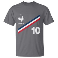 France Football Coq T Shirt French Flag Stripes Number 10 Athletic Soccer National Pride