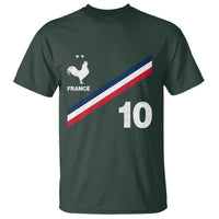 France Football Coq T Shirt French Flag Stripes Number 10 Athletic Soccer National Pride