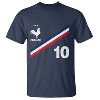 France Football Coq T Shirt French Flag Stripes Number 10 Athletic Soccer National Pride