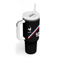 France Football Coq Tumbler With Handle French Flag Stripes Number 10 Athletic Soccer National Pride