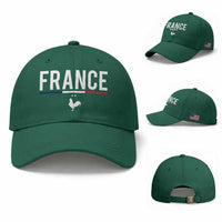 France Gallic Rooster Sports Throwback Design Vintage French Flag Baseball Cap