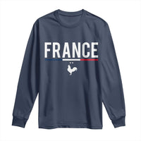 France Gallic Rooster Sports Throwback Design Vintage French Flag Long Sleeve Shirt