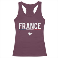 France Gallic Rooster Sports Throwback Design Vintage French Flag Racerback Tank Top