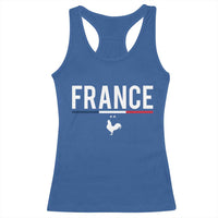 France Gallic Rooster Sports Throwback Design Vintage French Flag Racerback Tank Top