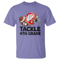 Ready To Tackle 4th Grade T Shirt Back To School Football Helmet - Wonder Print Shop