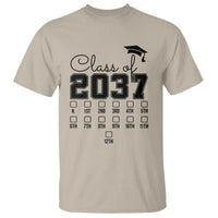 Class of 2037 T Shirt Grow With Me Pre-k To 12th Grade Handprint Mortarboard - Wonder Print Shop