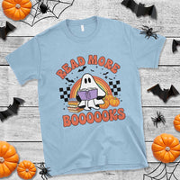 Halloween Teacher T Shirt Read More Books Cute Ghost Reading Pumpkin - Wonder Print Shop