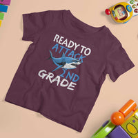 Back To School Second Grade T Shirt For Kid Ready To Attack 2nd Grade Jaw Shark - Wonder Print Shop