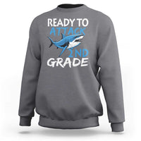 Back To School Second Grade Sweatshirt Ready To Attack 2nd Grade Jaw Shark - Wonder Print Shop