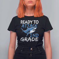 Back To School Second Grade T Shirt For Women Ready To Attack 2nd Grade Jaw Shark - Wonder Print Shop