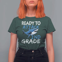 Back To School Second Grade T Shirt For Women Ready To Attack 2nd Grade Jaw Shark - Wonder Print Shop