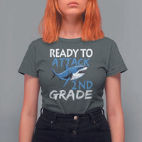 Back To School Second Grade T Shirt For Women Ready To Attack 2nd Grade Jaw Shark - Wonder Print Shop