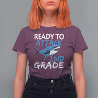 Back To School Second Grade T Shirt For Women Ready To Attack 2nd Grade Jaw Shark - Wonder Print Shop