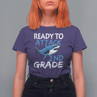 Back To School Second Grade T Shirt For Women Ready To Attack 2nd Grade Jaw Shark - Wonder Print Shop