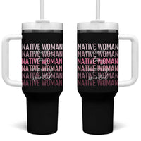 Native Woman Resilient Strong Inspiring Spirited Tumbler With Handle American Indian Pride - Wonder Print Shop