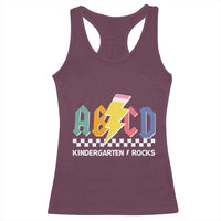 ABCD Kindergarten Rock And Roll Racerback Tank Top Teachers Back To School - Wonder Print Shop