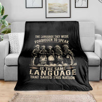 Native American Warrior Throw Blanket The Language They Were Forbidden To Speak Saved This Nation - Wonder Print Shop
