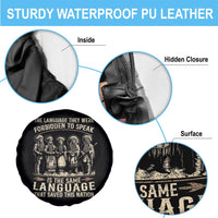Native American Warrior Spare Tire Cover The Language They Were Forbidden To Speak Saved This Nation - Wonder Print Shop