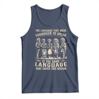 Native American Warrior Tank Top The Language They Were Forbidden To Speak Saved This Nation - Wonder Print Shop