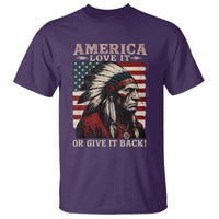 America Love It Or Give It Back T Shirt Native American Chiefs Vintage USA Flag - Wonder Print Shop