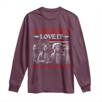 America Love It Or Give It Back Long Sleeve Shirt Native American Chiefs USA Flag - Wonder Print Shop