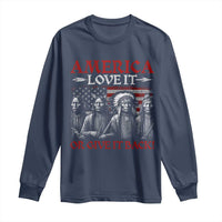 America Love It Or Give It Back Long Sleeve Shirt Native American Chiefs USA Flag - Wonder Print Shop