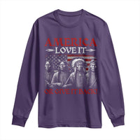 America Love It Or Give It Back Long Sleeve Shirt Native American Chiefs USA Flag - Wonder Print Shop