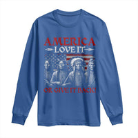 America Love It Or Give It Back Long Sleeve Shirt Native American Chiefs USA Flag - Wonder Print Shop