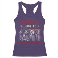 America Love It Or Give It Back Racerback Tank Top Native American Chiefs USA Flag - Wonder Print Shop