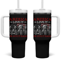 America Love It Or Give It Back Tumbler With Handle Native American Chiefs USA Flag - Wonder Print Shop