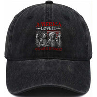 America Love It Or Give It Back Washed Cotton Baseball Cap Native American Chiefs USA Flag