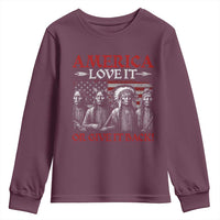 America Love It Or Give It Back Youth Sweatshirt Native American Chiefs USA Flag - Wonder Print Shop