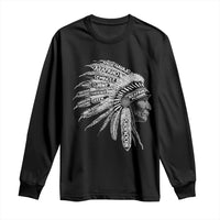 Native American Tribes Long Sleeve Shirt Vintage Indian American Chief - Wonder Print Shop