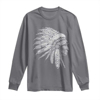 Native American Tribes Long Sleeve Shirt Vintage Indian American Chief - Wonder Print Shop
