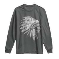 Native American Tribes Long Sleeve Shirt Vintage Indian American Chief - Wonder Print Shop