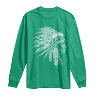 Native American Tribes Long Sleeve Shirt Vintage Indian American Chief - Wonder Print Shop