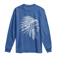 Native American Tribes Long Sleeve Shirt Vintage Indian American Chief - Wonder Print Shop