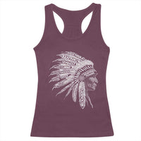 Native American Tribes Racerback Tank Top Vintage Indian American Chief - Wonder Print Shop