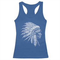 Native American Tribes Racerback Tank Top Vintage Indian American Chief - Wonder Print Shop