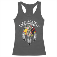 Funny Sage Against The Machine Racerback Tank Top Native American Sage Medicine Wheel - Wonder Print Shop