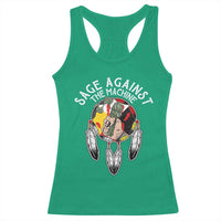 Funny Sage Against The Machine Racerback Tank Top Native American Sage Medicine Wheel - Wonder Print Shop