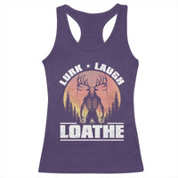 Funny Wendigo Cryptid Lurk Laugh Loathe Racerback Tank Top - Wonder Print Shop