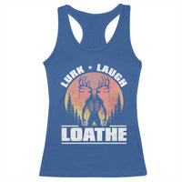 Funny Wendigo Cryptid Lurk Laugh Loathe Racerback Tank Top - Wonder Print Shop