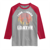 Funny Wendigo Cryptid Lurk Laugh Loathe Raglan Shirt - Wonder Print Shop