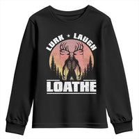 Funny Wendigo Cryptid Lurk Laugh Loathe Youth Sweatshirt - Wonder Print Shop