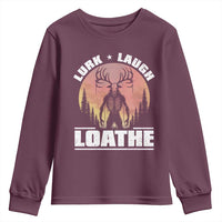 Funny Wendigo Cryptid Lurk Laugh Loathe Youth Sweatshirt - Wonder Print Shop