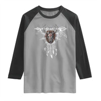 Native American Wendigo Monster Skinwalker Dreamcatcher Raglan Shirt - Wonder Print Shop